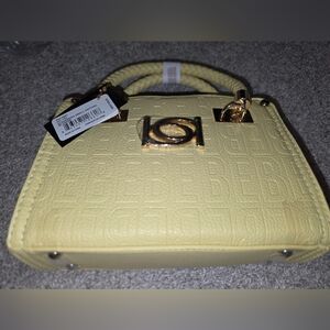 Bebe Yellow Mini Bag with Gold Accents